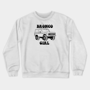 Bronco Girl 1966-1977 Black Print Crewneck Sweatshirt